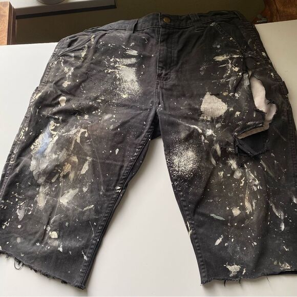 DISTRESSED Carhartt Cutoff Shorts workwear size 33 - Picture 5 of 16